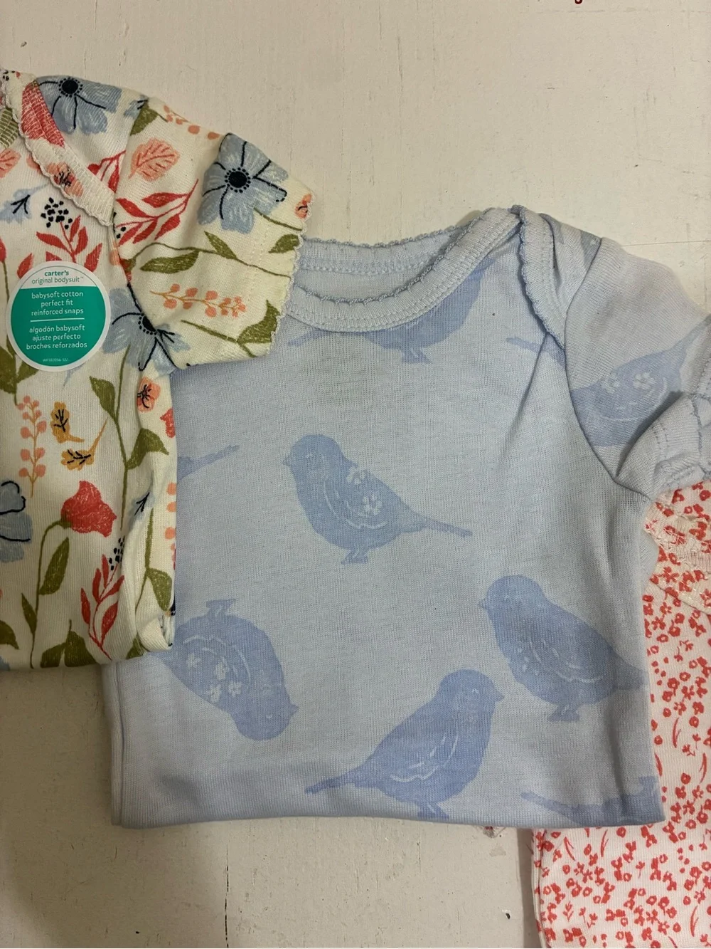 Carter's Light Blue Bird Print One-Piece Bodysuit